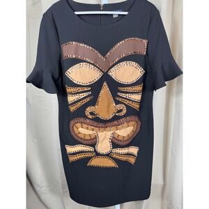 One-of-a-Kind Custom Tommy‎ Hilfiger Studded Appliqué Dress – Black – Size 14
